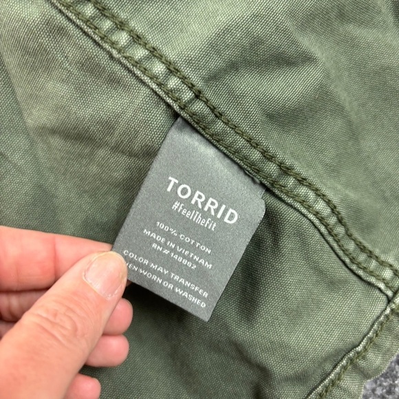 TORRID Women’s Army Green Canvas Raglan Chore Jacket size: 4 - Picture 6 of 7